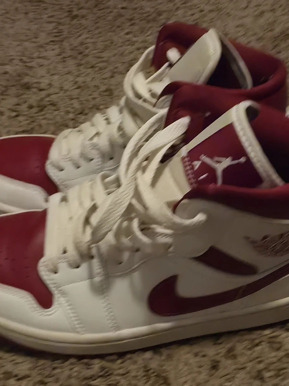 Jordan Men's High-Top Sneakers in White and Maroon